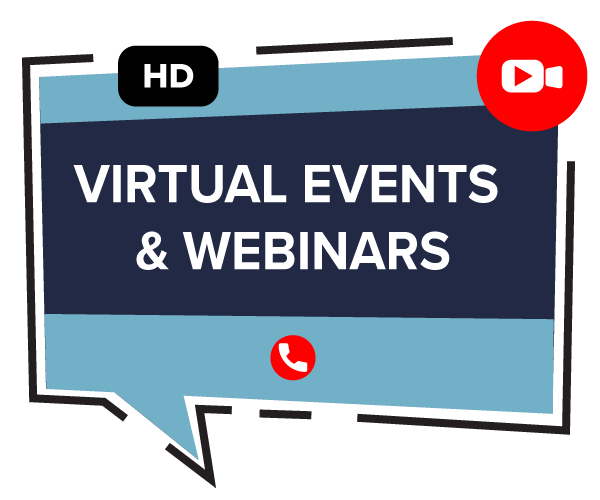 communication bumble with virtual events and webinars text