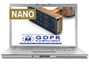 computer screen with nano GDPR