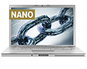 computer screen with nano and chain