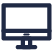 Icon of a computer screen representing a communication action by internet access