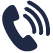 Icon of phone handset representing a phone call communication action