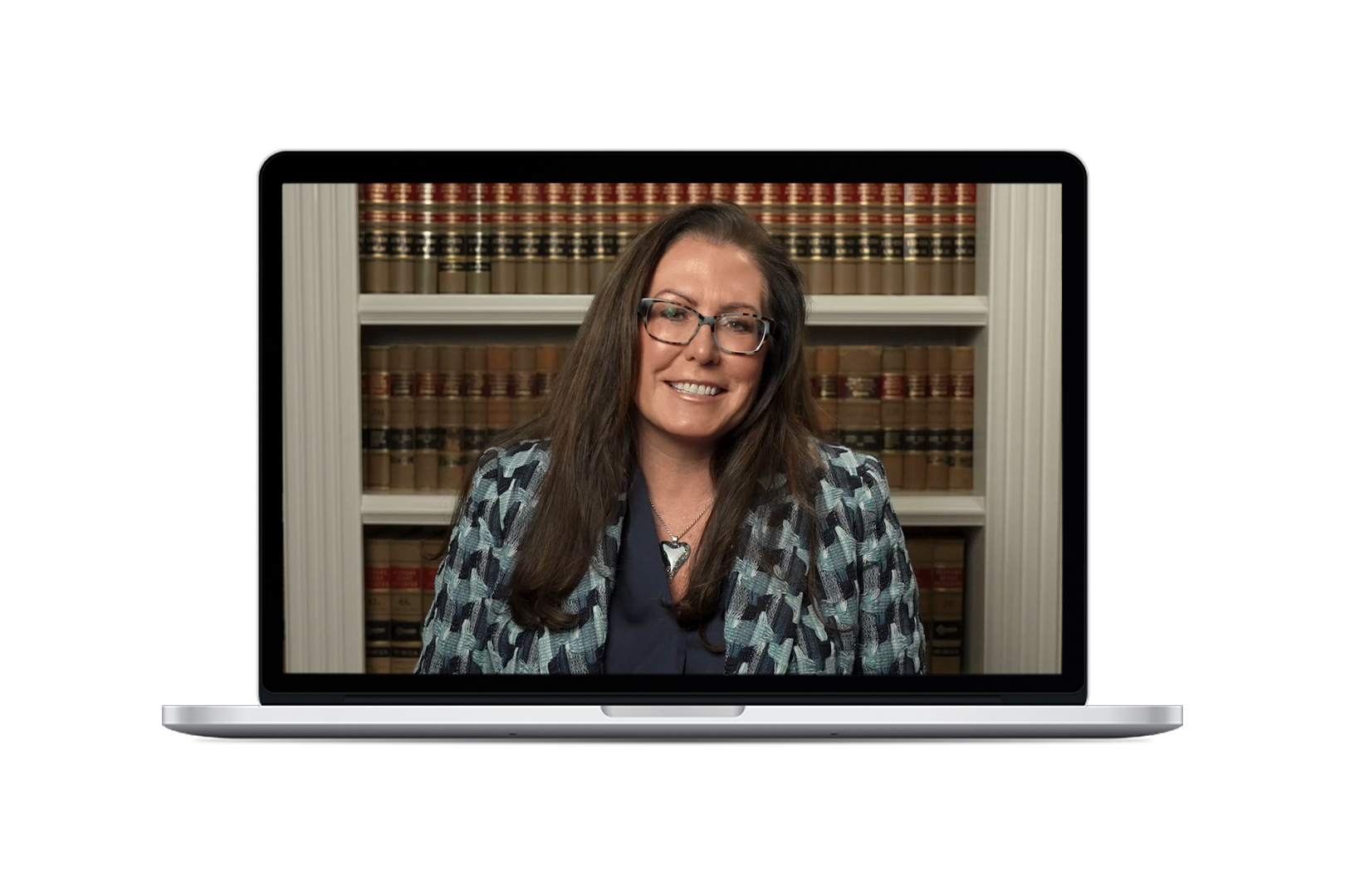 Image of laptop computer with expert  Mary Breslin
